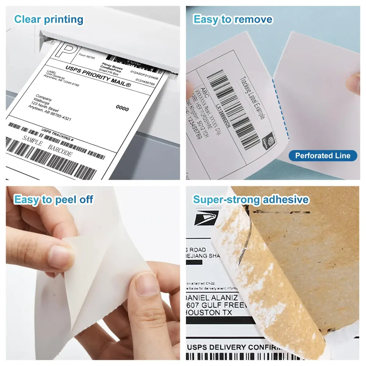 9527 Product 4x6" Direct Thermal Shipping Labels, 25000 Labels (100 Rolls) | Compatible with Zebra Printers - view 4