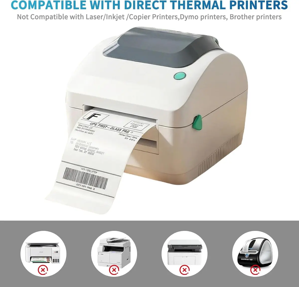 9527 Product 4x6 Direct Thermal Shipping Labels, 20000 Labels (80 Rolls) | Compatible with Zebra Printers - view 5