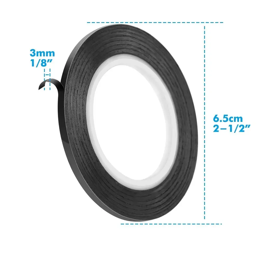 cridoz White Pinstripe Tape 1/8 inch x 108 ft (10 Rolls) | Grid Marking & Organization Tape - view 3