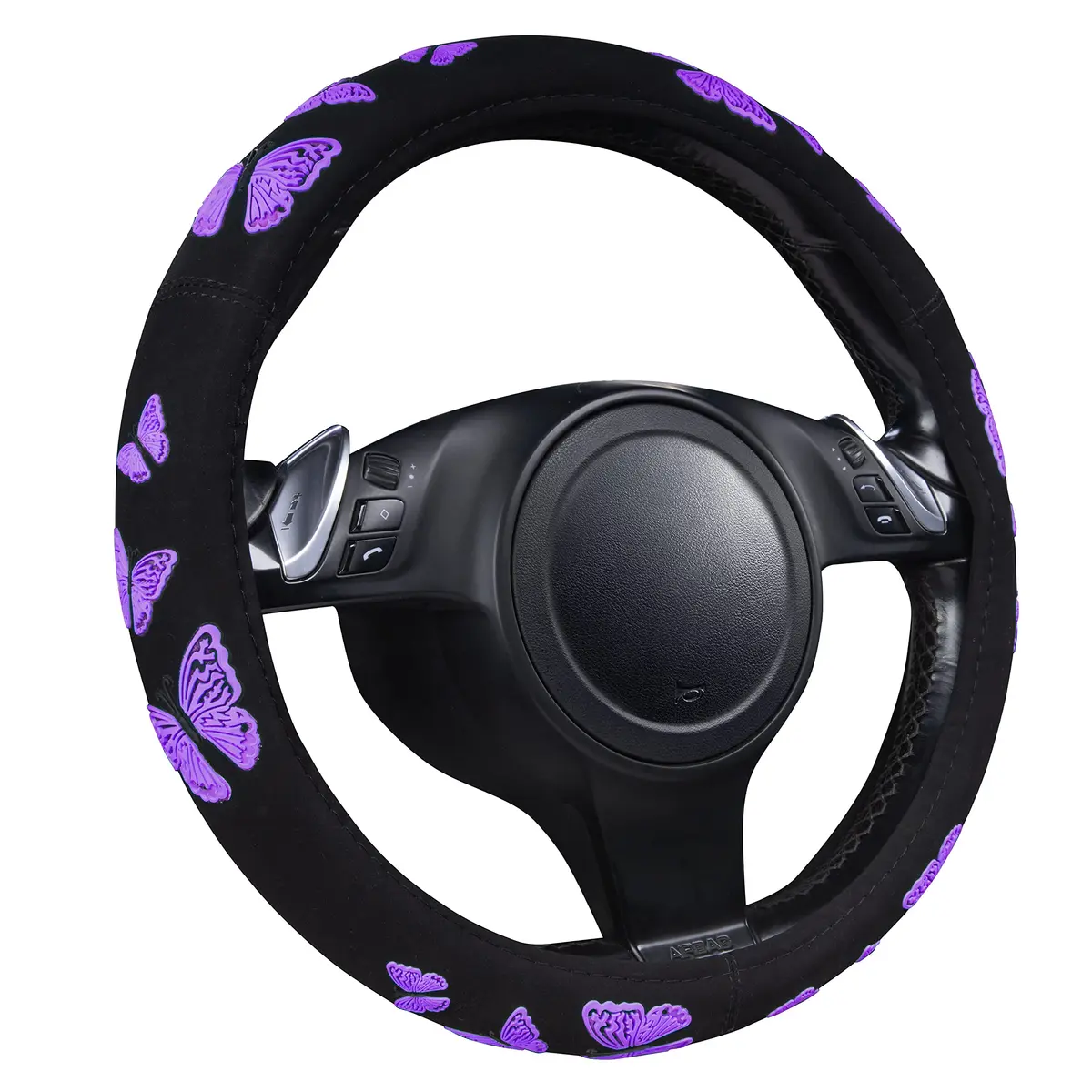 Car Pass Purple Butterfly Steering Wheel Cover 14.5"-15.5" | Superior Grip & Safety for Cars - view 8