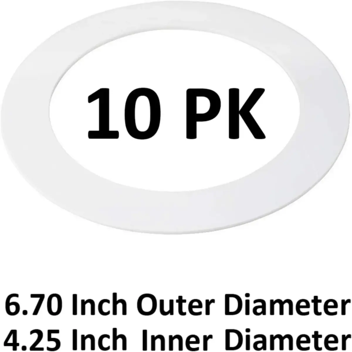 HARRRRD Gloss White Goof Trim Ring for 4" Recessed Cans, 10 Pack | Covers 6.7" Outer Diameter Holes - view 2