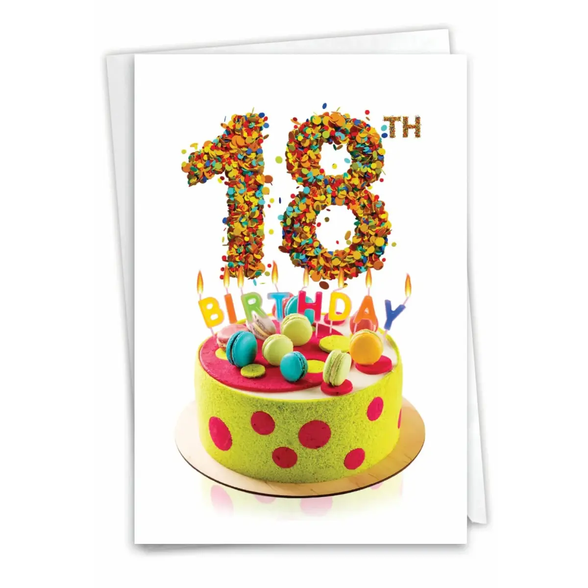 The Best Card Company 18th Happy Birthday Greeting Card 12.95 cm x 17.15 cm | Milestone Birthday Celebration - main product image