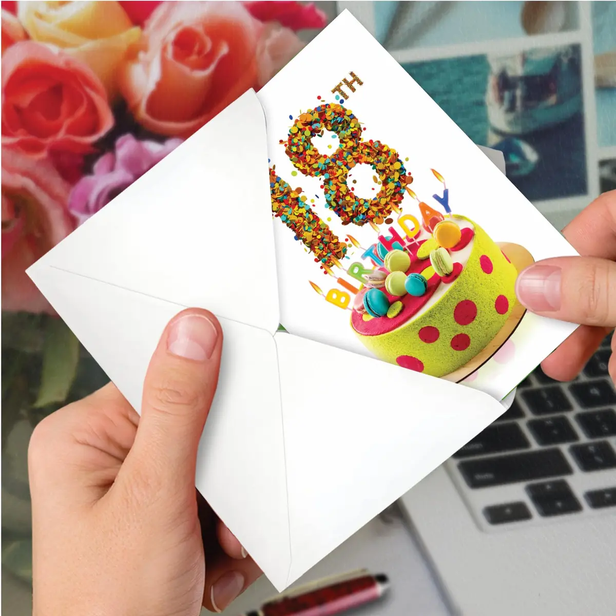 The Best Card Company 18th Happy Birthday Greeting Card 12.95 cm x 17.15 cm | Milestone Birthday Celebration - view 6