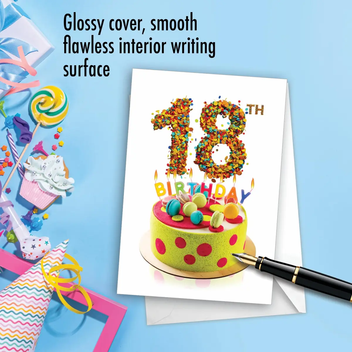 The Best Card Company 18th Happy Birthday Greeting Card 12.95 cm x 17.15 cm | Milestone Birthday Celebration - view 3