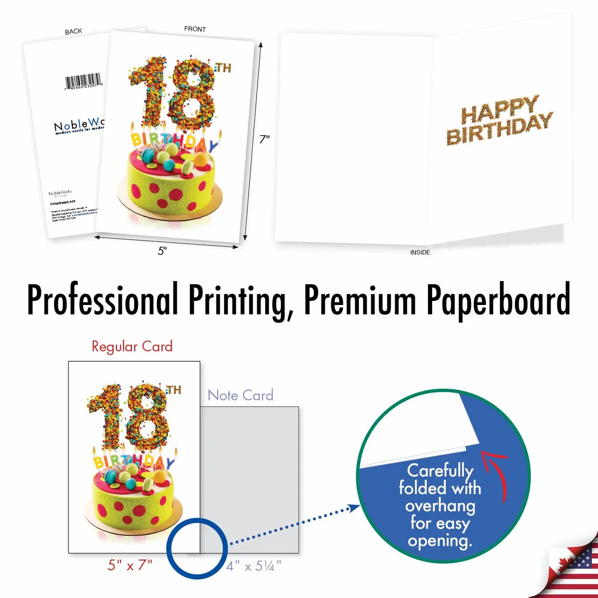 The Best Card Company 18th Happy Birthday Greeting Card 12.95 cm x 17.15 cm | Milestone Birthday Celebration - view 4