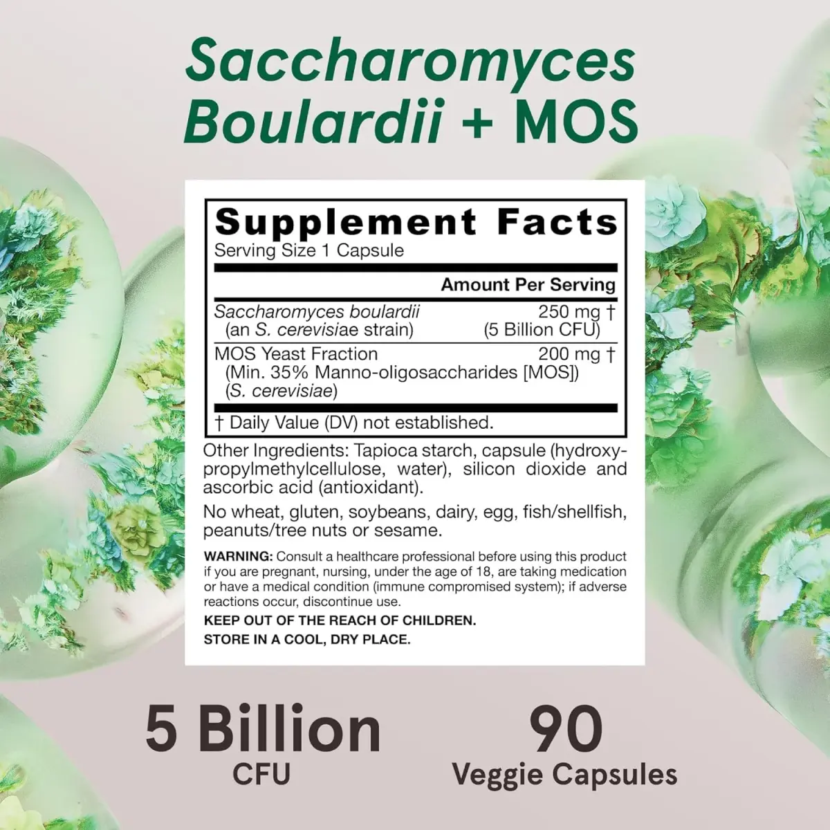 Jarrow Formulas Saccharomyces Boulardii + MOS 180 Servings (90 Count Pack of 2) | Probiotic + Prebiotic for Digestive Health Support - view 6