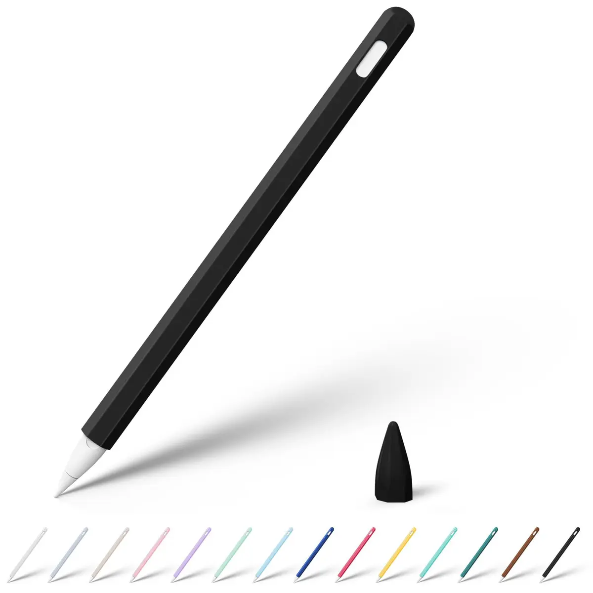 KELIFANG Silicone Case for Apple Pencil 2nd Gen & Pro 2024 | Protective Sleeve & Tip Cap, Black - main product image