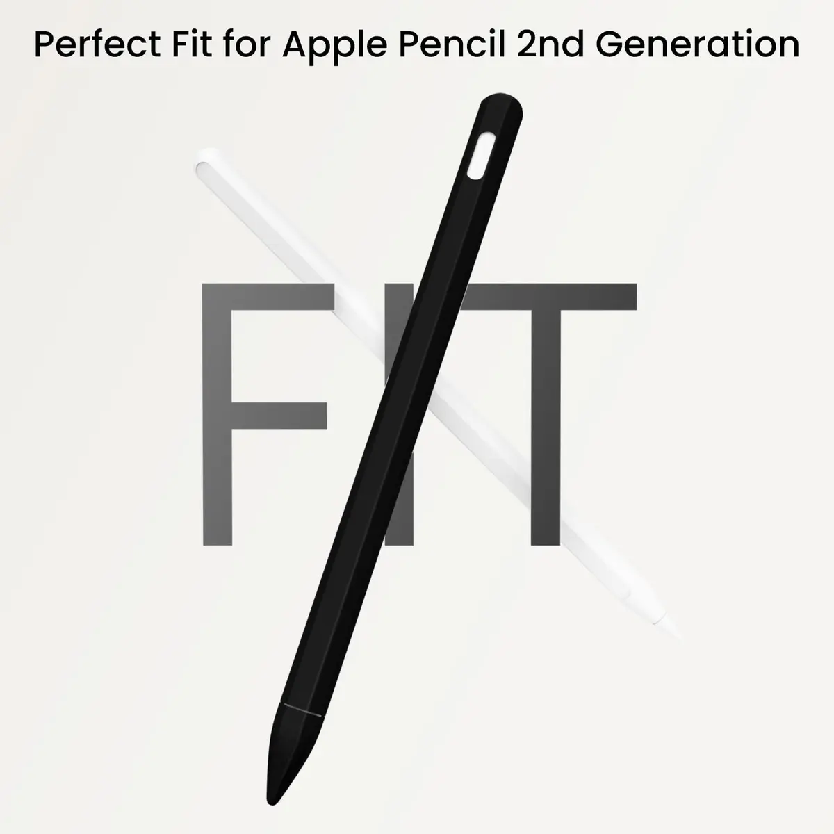 KELIFANG Silicone Case for Apple Pencil 2nd Gen & Pro 2024 | Protective Sleeve & Tip Cap, Black - view 5