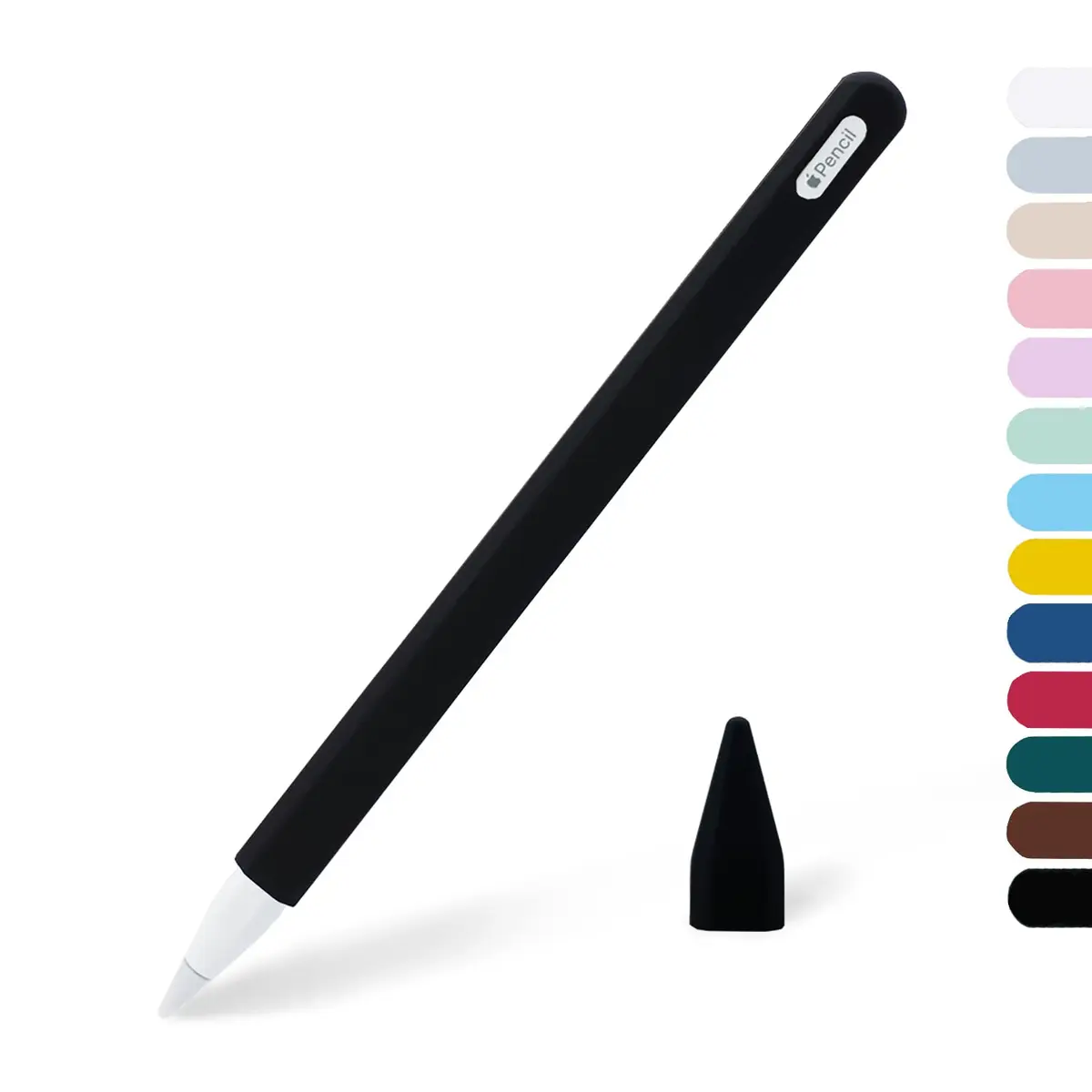 KELIFANG Silicone Case for Apple Pencil 2nd Gen & Pro 2024 | Protective Sleeve & Tip Cap, Black - view 7