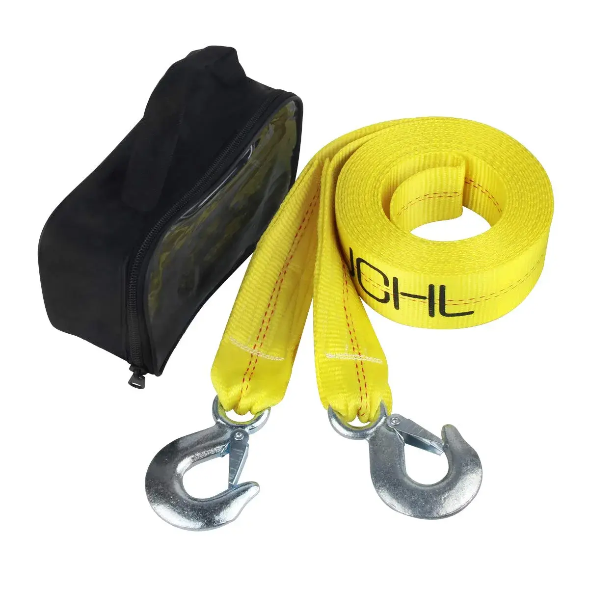 JCHL Nylon Tow Strap with Hooks 2"x20’ (6.1m) — 9072 kg (20,000 lbs) Capacity | Heavy Duty Recovery Rope for Cars, Trucks, SUVs - main product image