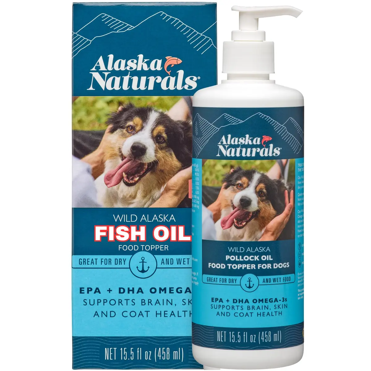 Alaska Naturals Wild Alaskan Fish Oil Supplement for Dogs Skin and Coat 15.5 oz | EPA DHA Omega-3 Fatty Acids Support - main product image