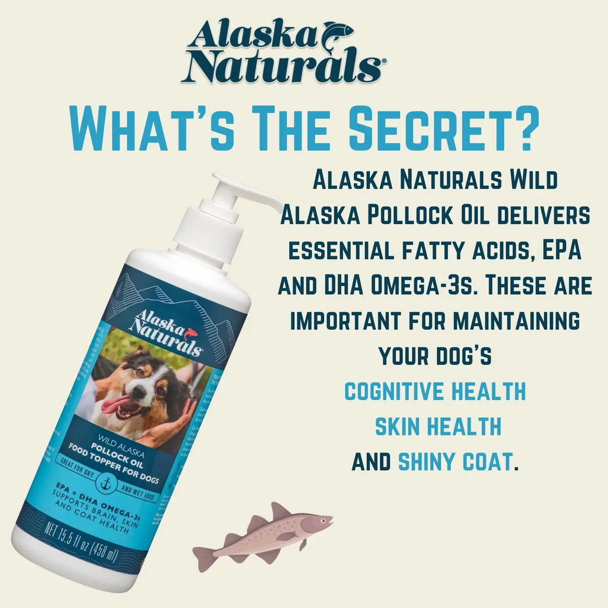 Alaska Naturals Wild Alaskan Fish Oil Supplement for Dogs Skin and Coat 15.5 oz | EPA DHA Omega-3 Fatty Acids Support - view 3
