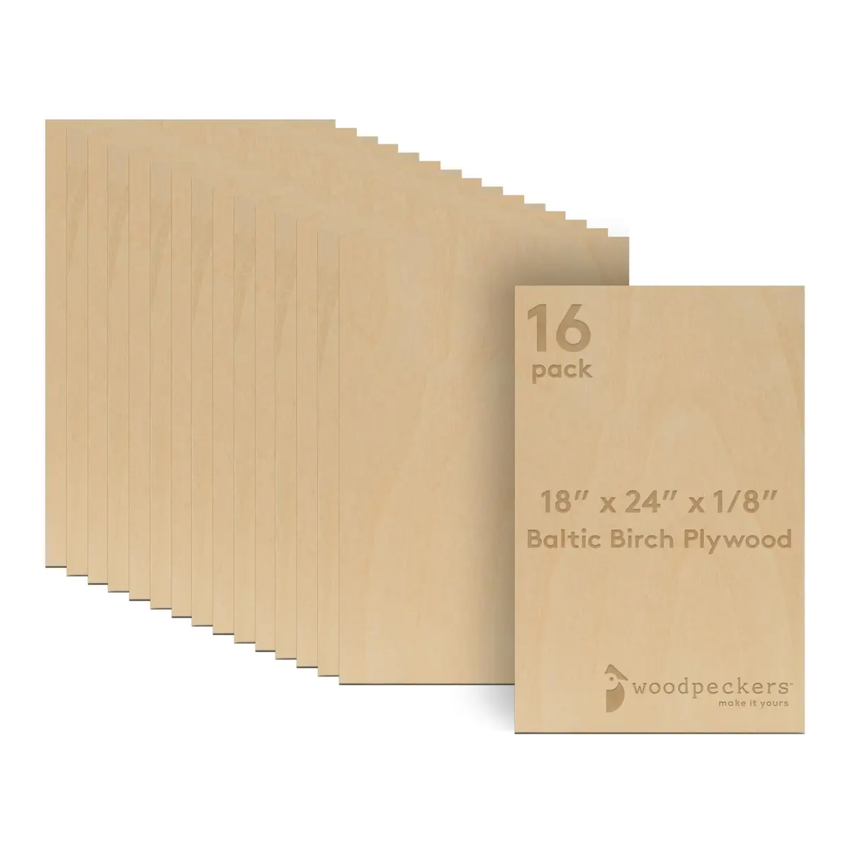Woodpeckers 3 mm Baltic Birch Plywood 1/8 x 18 x 24 Inch | Strong, Durable Craft Wood Sheets - main product image