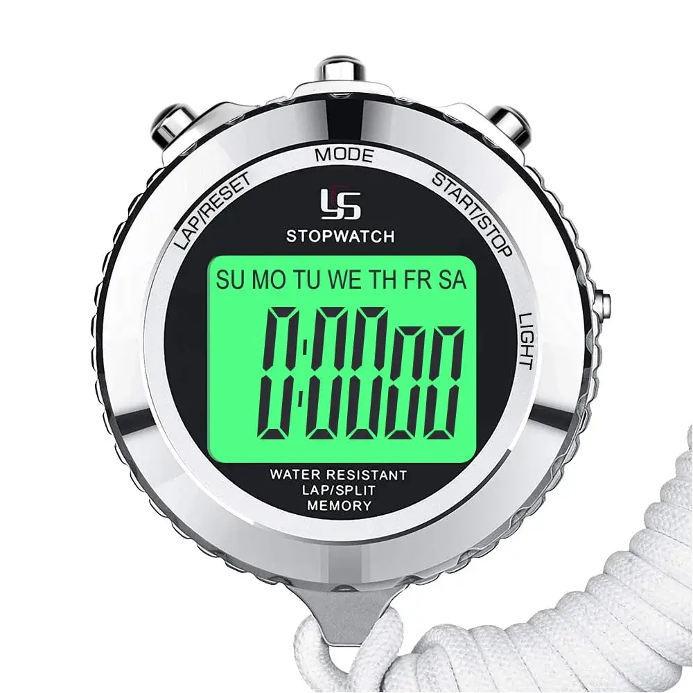 LAOPAO Metal Stopwatch Timer with Backlight & 2 Lap Memory | Professional Coach Stopwatch - main product image