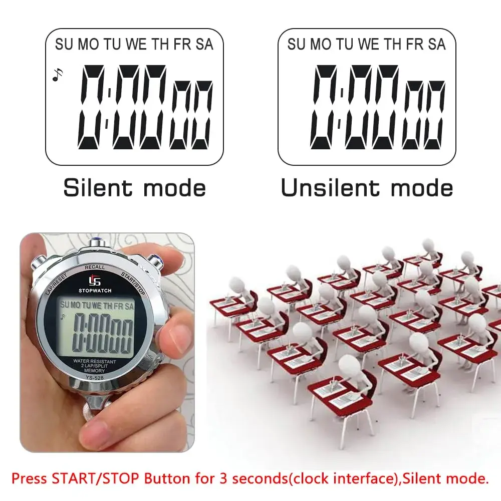 LAOPAO Metal Stopwatch Timer with Backlight & 2 Lap Memory | Professional Coach Stopwatch - view 4