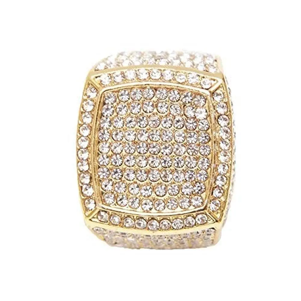 Charles Raymond Iced Out Luxury Oversize Men's Ring 444 Gold Size 12 | Statement Hip Hop Jewelry - view 7