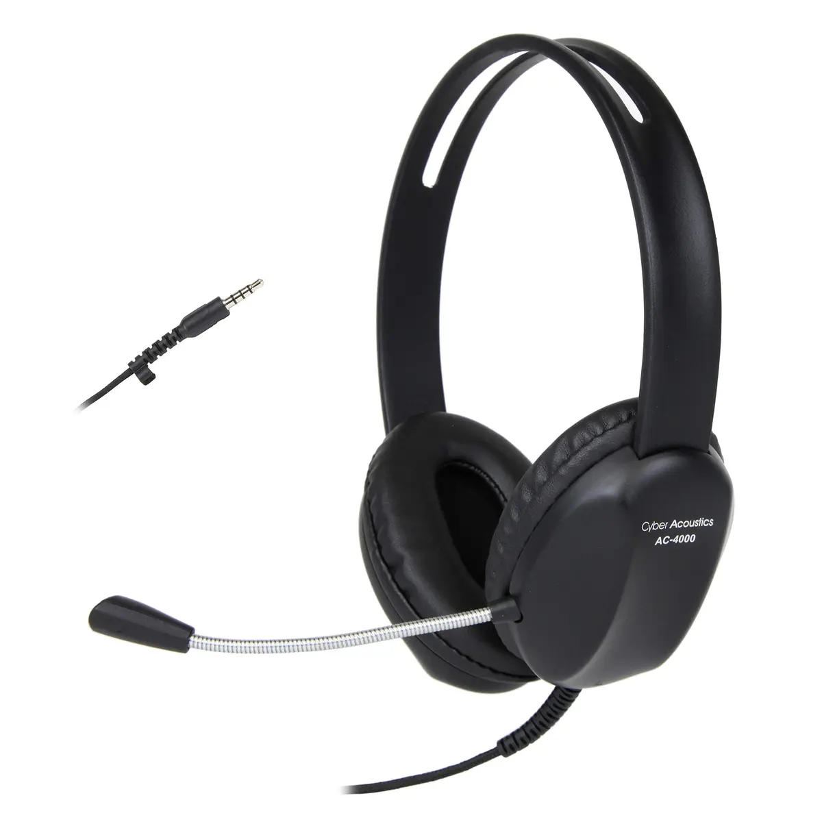 Cyber Acoustics AC-4000 Stereo PC Headset with TuffCord, 20 Pack | Durable Wired Headset for Office & Classroom - main product image
