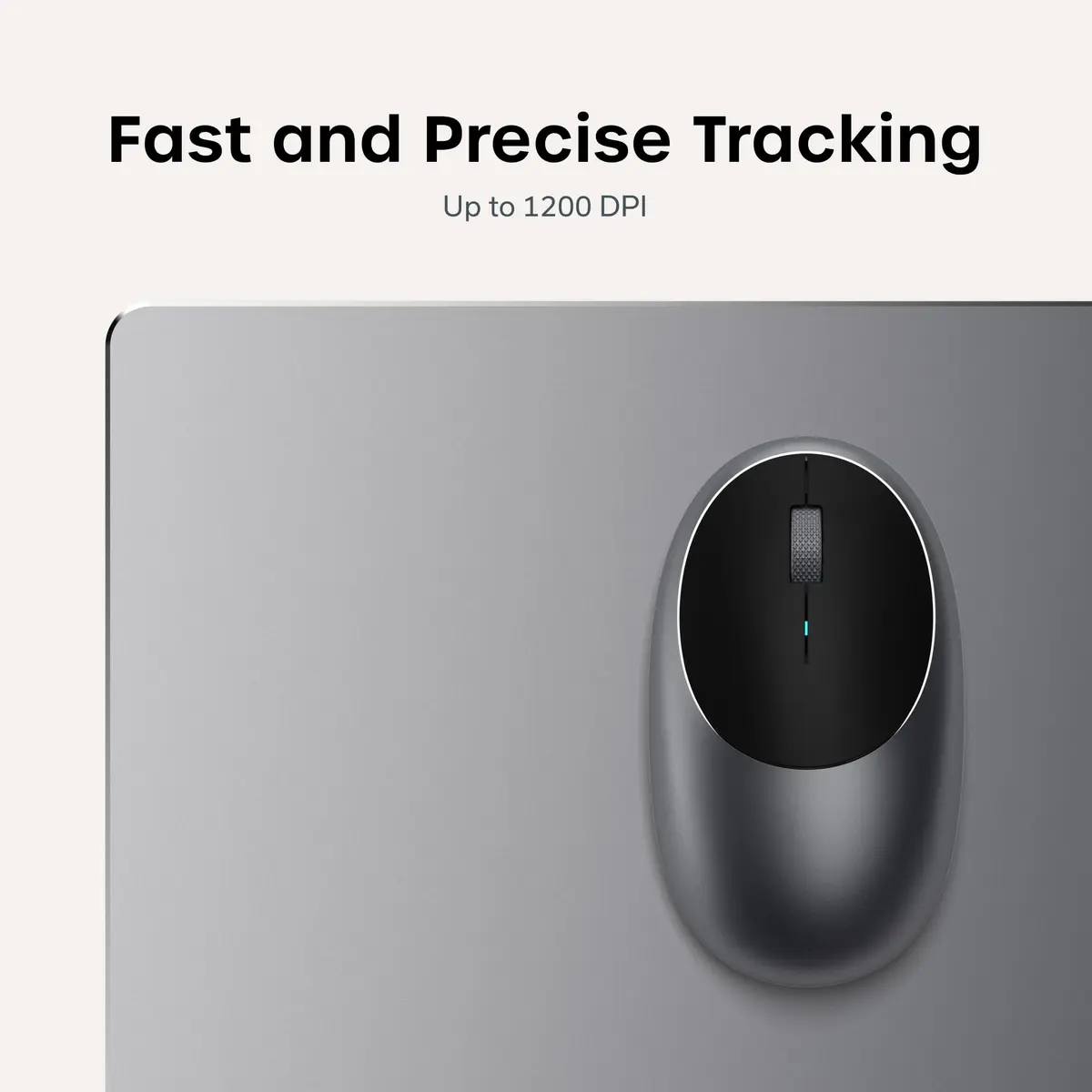 Satechi M1 Wireless Bluetooth Mouse, USB-C Rechargeable, Space Gray | 1200 DPI Optical Sensor - view 3