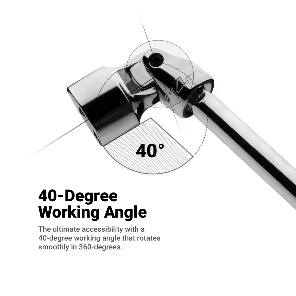 Capri Tools 5 mm Universal Socket, 1/4-Inch Drive, 6-Point Metric | 40-Degree Working Angle for Tight Spots - view 5