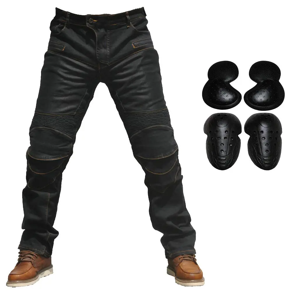 Takuey Men's Motorcycle Riding Jeans with Armor - Black, XL (34) | CE Certified Protection - main product image