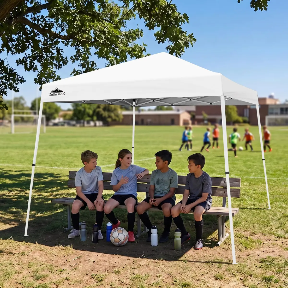 EAGLE PEAK 10x10 Slant Leg Pop Up Canopy Tent, White | Portable Outdoor Shelter with UPF 50+ UV Protection - view 5
