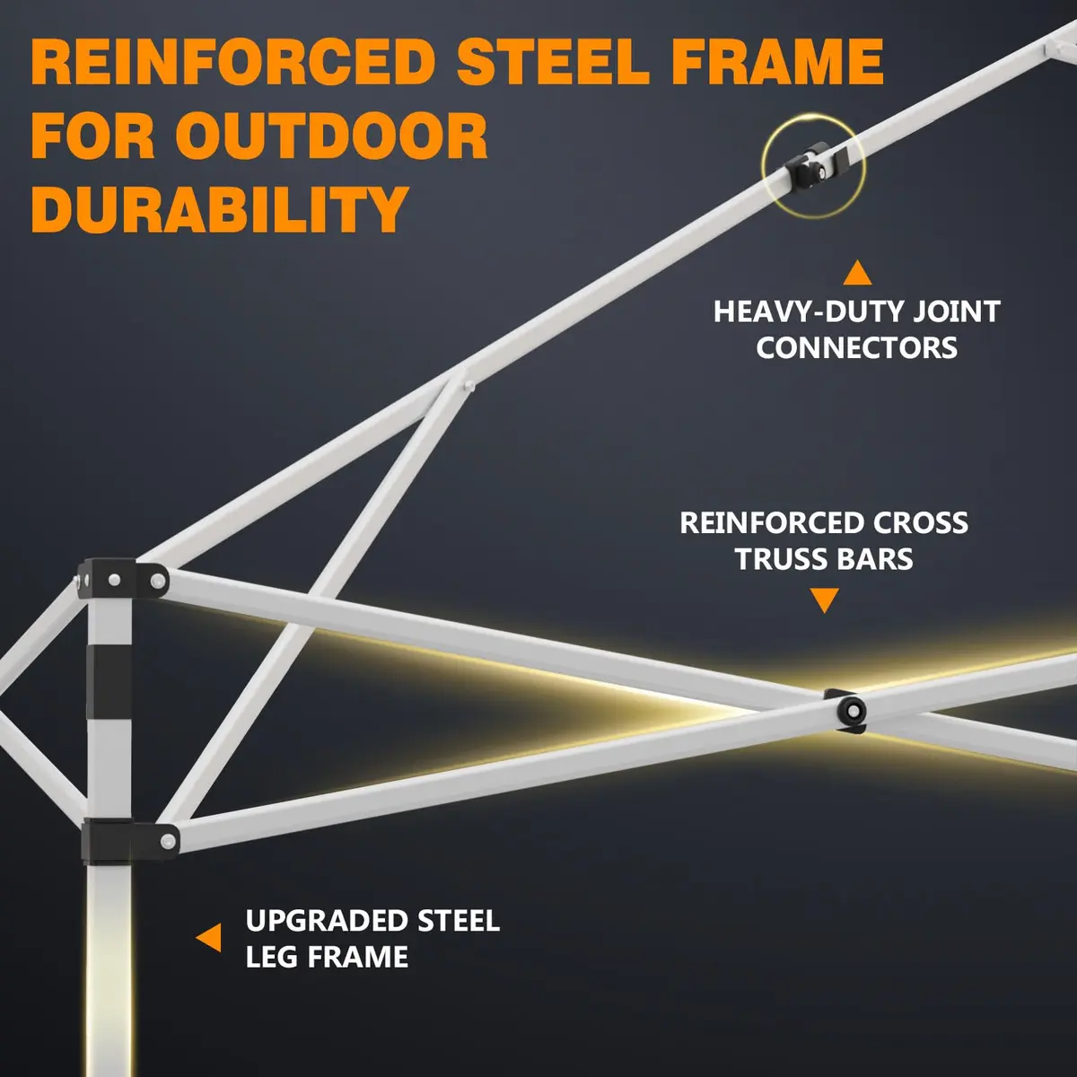 EAGLE PEAK 10x10 Slant Leg Pop Up Canopy Tent, White | Portable Outdoor Shelter with UPF 50+ UV Protection - view 2