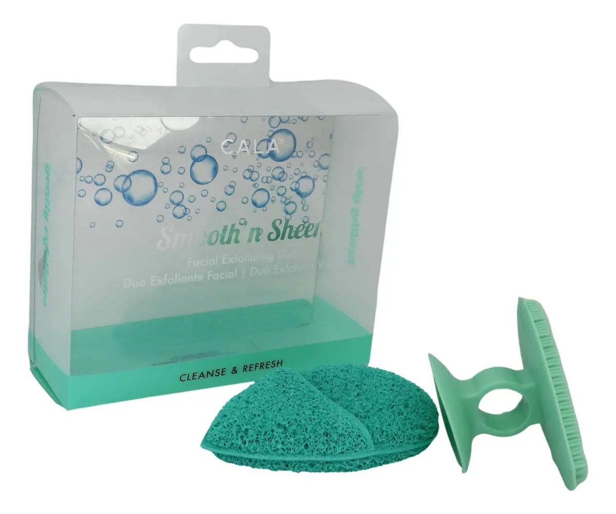 Cala Mint facial exfoliator duo | Deep cleansing & gentle buffing for radiant skin - view 2