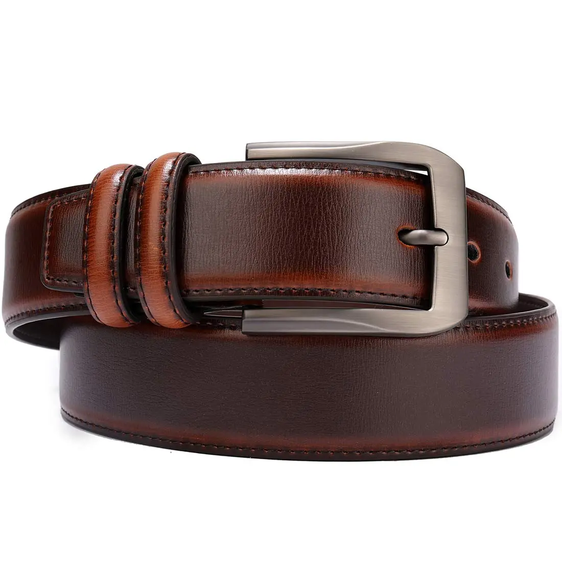 beltox fine Men's Genuine Leather Jeans Belt 38mm (1.5") Wide | Cognac, Size 36-37 - view 2