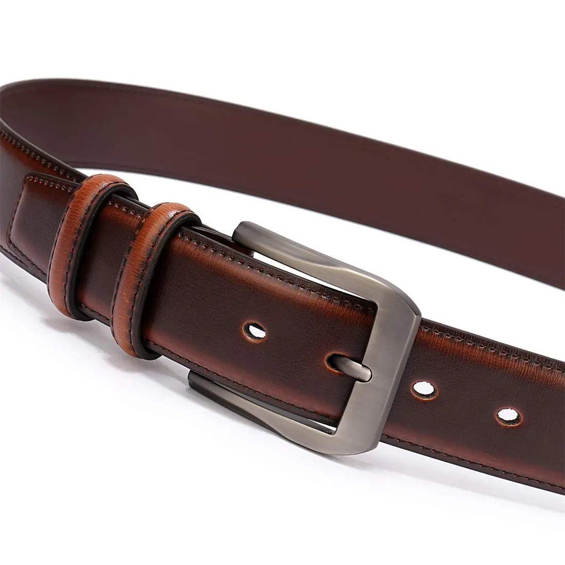 beltox fine Men's Genuine Leather Jeans Belt 38mm (1.5") Wide | Cognac, Size 36-37 - view 3