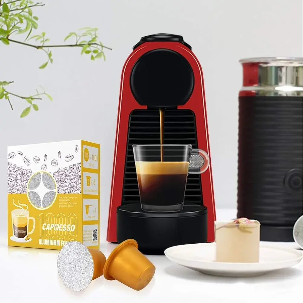 CAPMESSO 1000 Aluminum Foil Lids & 6 Reusable Pods | Grips Coffee for Nespresso OriginalLine - view 5