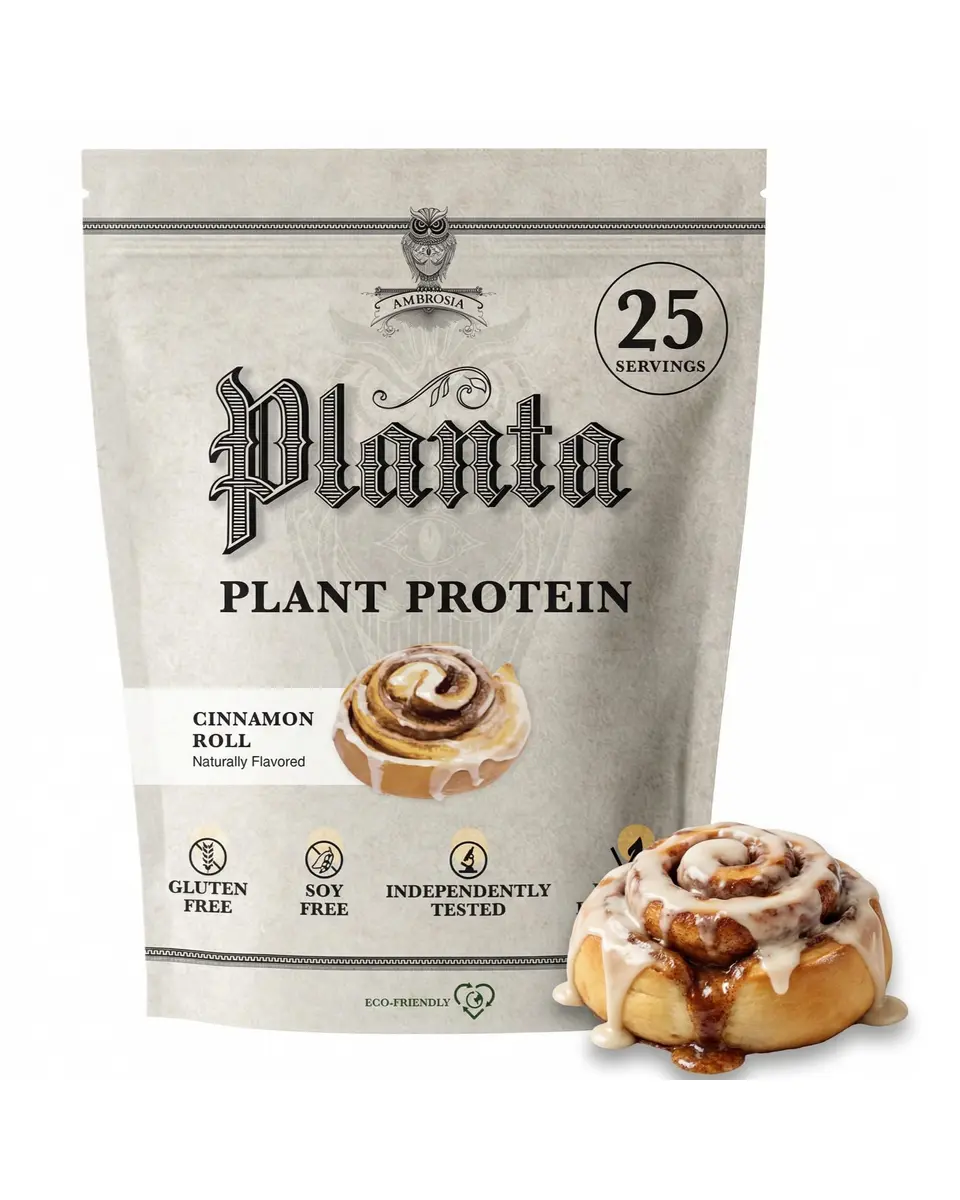 Ambrosia Plant Based Protein Powder 20g | Vegan & Keto Friendly Cinnamon Roll | Gluten & Dairy Free | 25 Servings - main product image