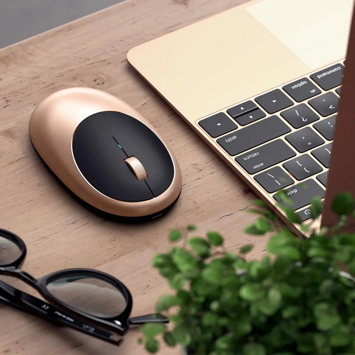 Satechi M1 Wireless Bluetooth Mouse, USB-C Rechargeable, Compact Gold | 1200 DPI Optical Tracking - view 7