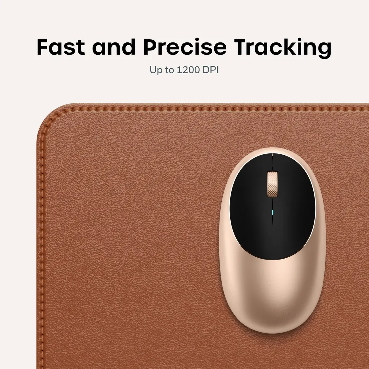 Satechi M1 Wireless Bluetooth Mouse, USB-C Rechargeable, Compact Gold | 1200 DPI Optical Tracking - view 3