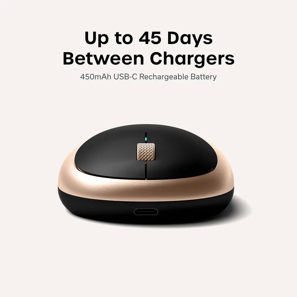 Satechi M1 Wireless Bluetooth Mouse, USB-C Rechargeable, Compact Gold | 1200 DPI Optical Tracking - view 4