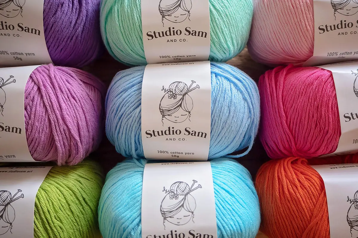Studio Sam Pure Cotton Yarn Set Boho Brights Collection 1850 Yards (500g) | 100% Cotton Yarn for Knitting & Crochet - view 3