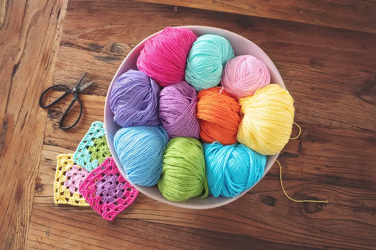 Studio Sam Pure Cotton Yarn Set Boho Brights Collection 1850 Yards (500g) | 100% Cotton Yarn for Knitting & Crochet - view 4
