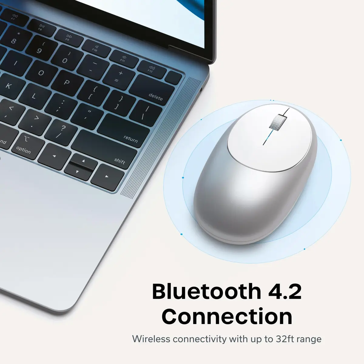 Satechi M1 Wireless Bluetooth Mouse, USB-C Rechargeable, Silver | Precise Optical Tracking for Mac & Windows - view 2