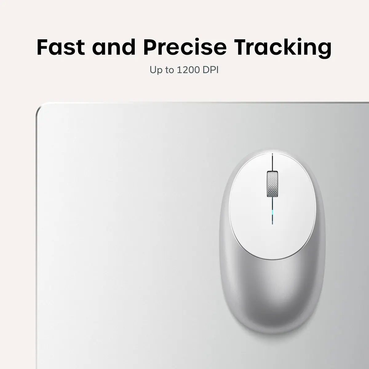Satechi M1 Wireless Bluetooth Mouse, USB-C Rechargeable, Silver | Precise Optical Tracking for Mac & Windows - view 3