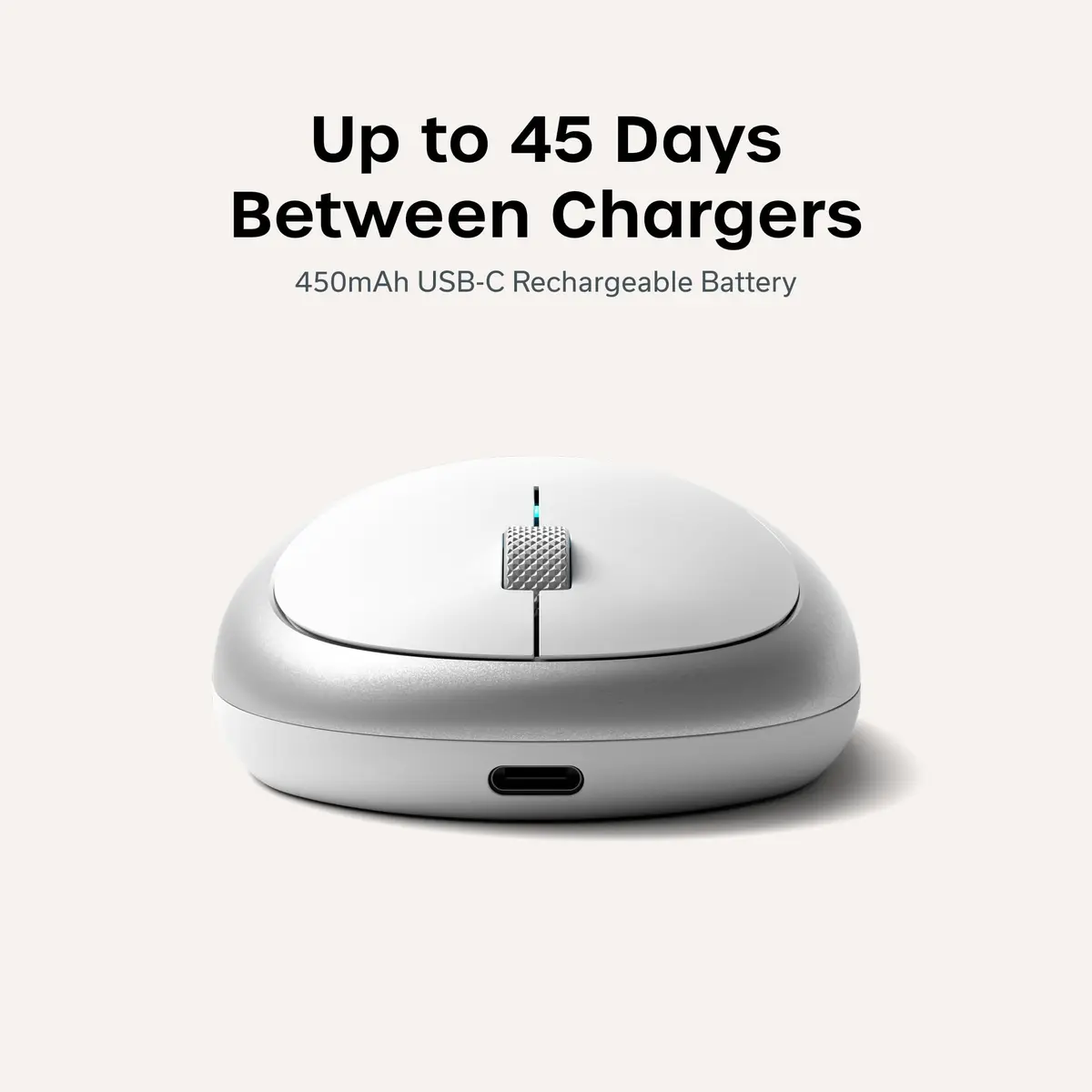Satechi M1 Wireless Bluetooth Mouse, USB-C Rechargeable, Silver | Precise Optical Tracking for Mac & Windows - view 4