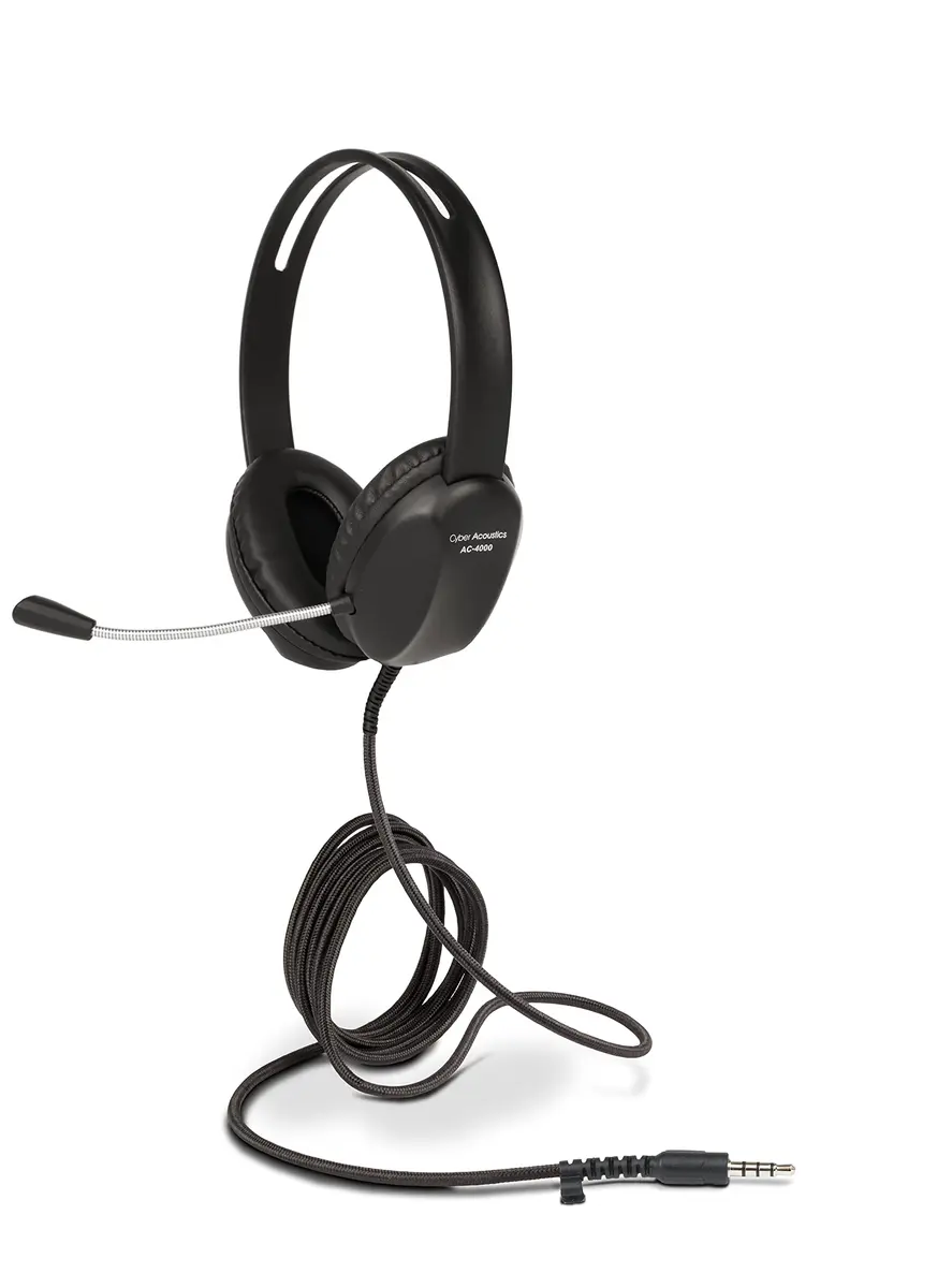 Cyber Acoustics AC-4000 Stereo PC Headset with TuffCord, 80 Pack | Durable Wired Headset for Schools & Offices - view 2