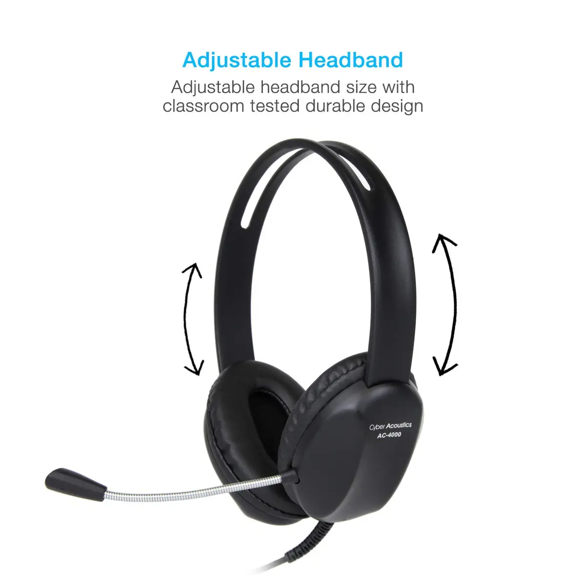 Cyber Acoustics AC-4000 Stereo PC Headset with TuffCord, 80 Pack | Durable Wired Headset for Schools & Offices - view 3