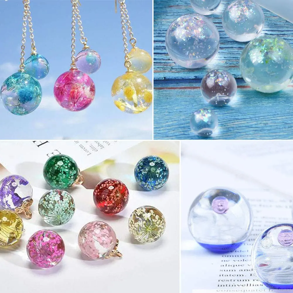 DyAi Silicone Ball Mold Orbs Pendant Universe Spheroid Resin Epoxy Mold | Reusable Jewelry Casting - view 3
