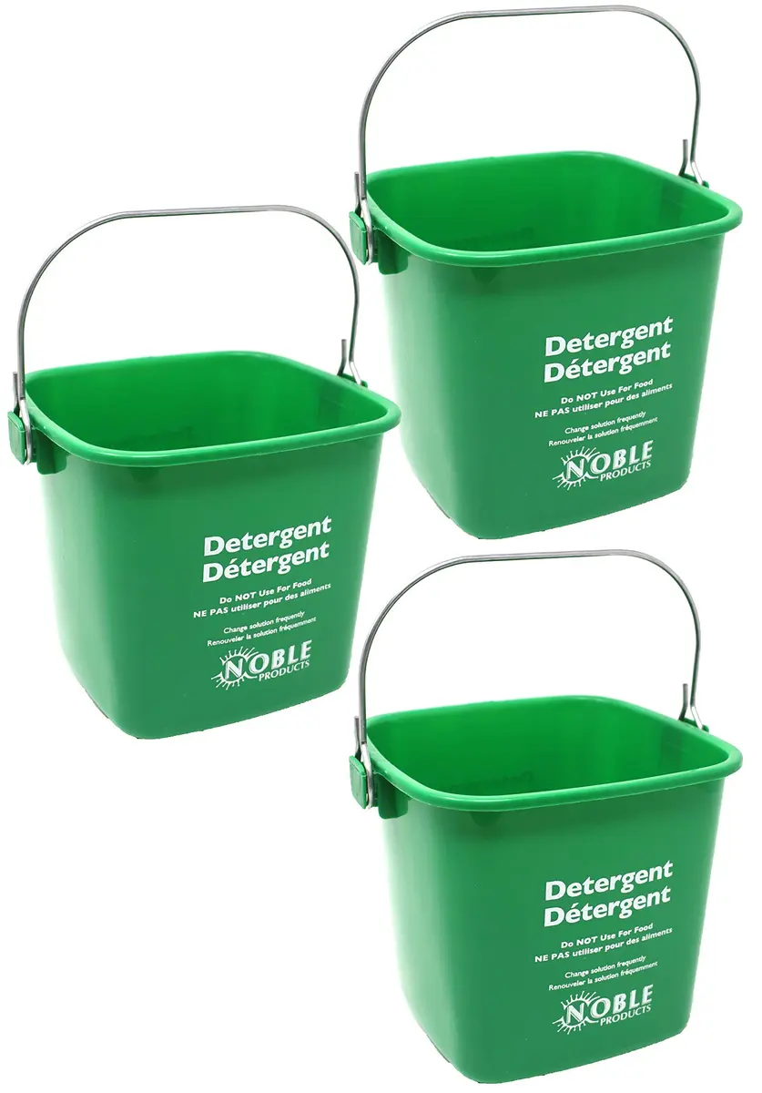 Noble Products Green Bucket 3 Quart | Square Cleaning Pail for Household & Commercial Use - main product image