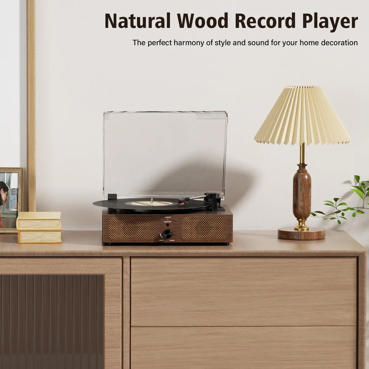 Cotsoco Vinyl Record Player Turntable with Bluetooth & 2 Stereo Speakers | 3 Speed Portable Retro - view 6