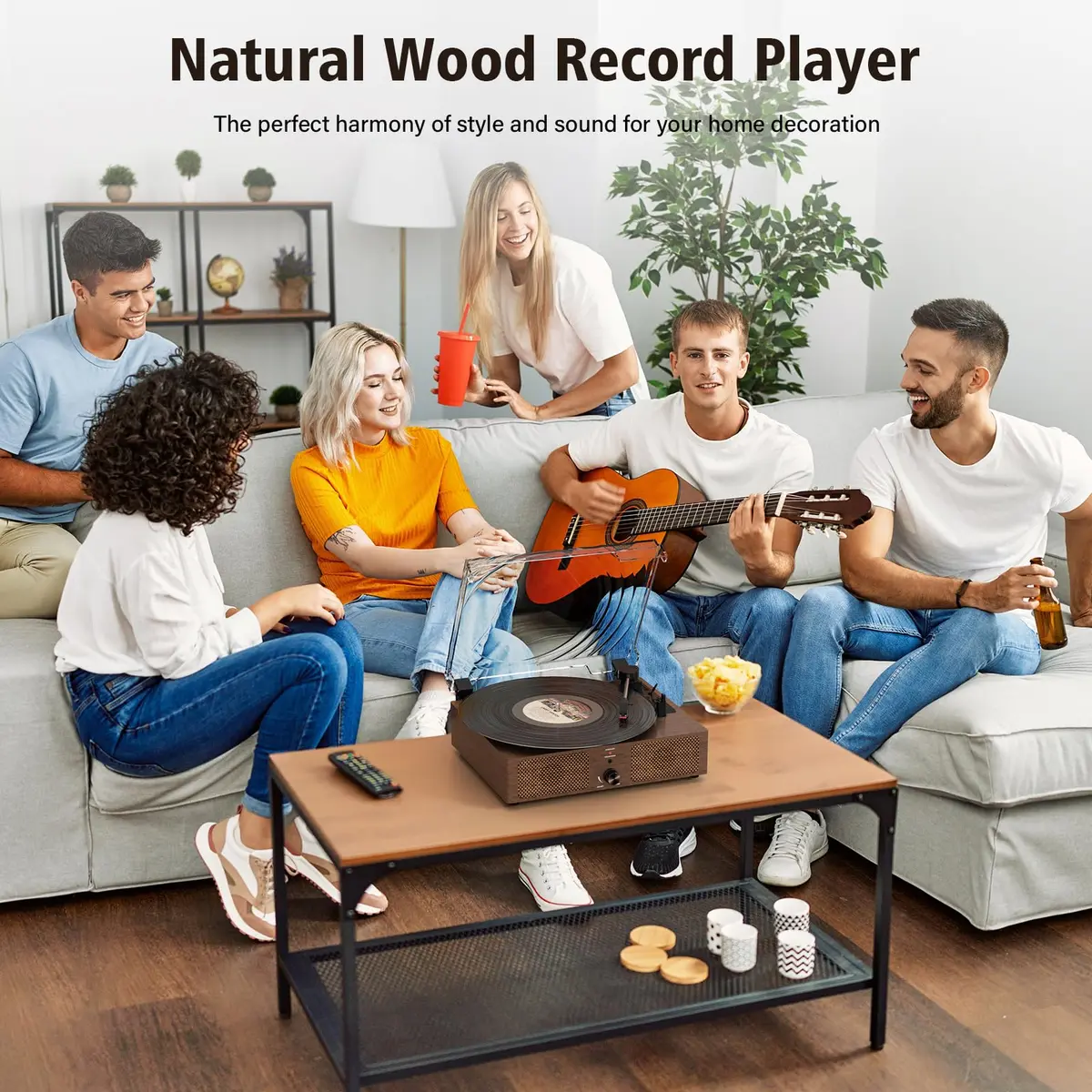 Cotsoco Vinyl Record Player Turntable with Bluetooth & 2 Stereo Speakers | 3 Speed Portable Retro - view 8