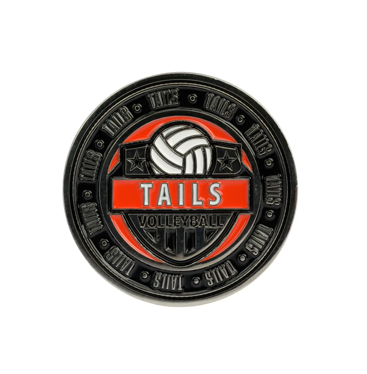 Tandem Sport Volleyball Flip Coin - Heads and Tails Sport Coin for Coin Toss - Includes 1 Coin | Zinc Alloy, 1.5" Diameter - view 3
