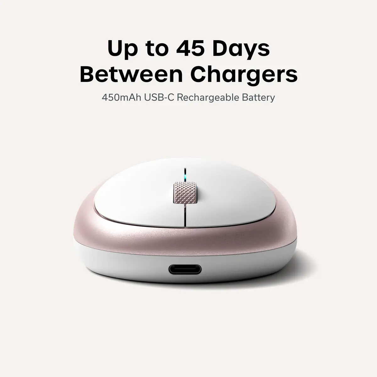 Satechi M1 Wireless Bluetooth Mouse, USB-C Rechargeable, Compact, Rose Gold | 1200 DPI Optical Tracking - view 4