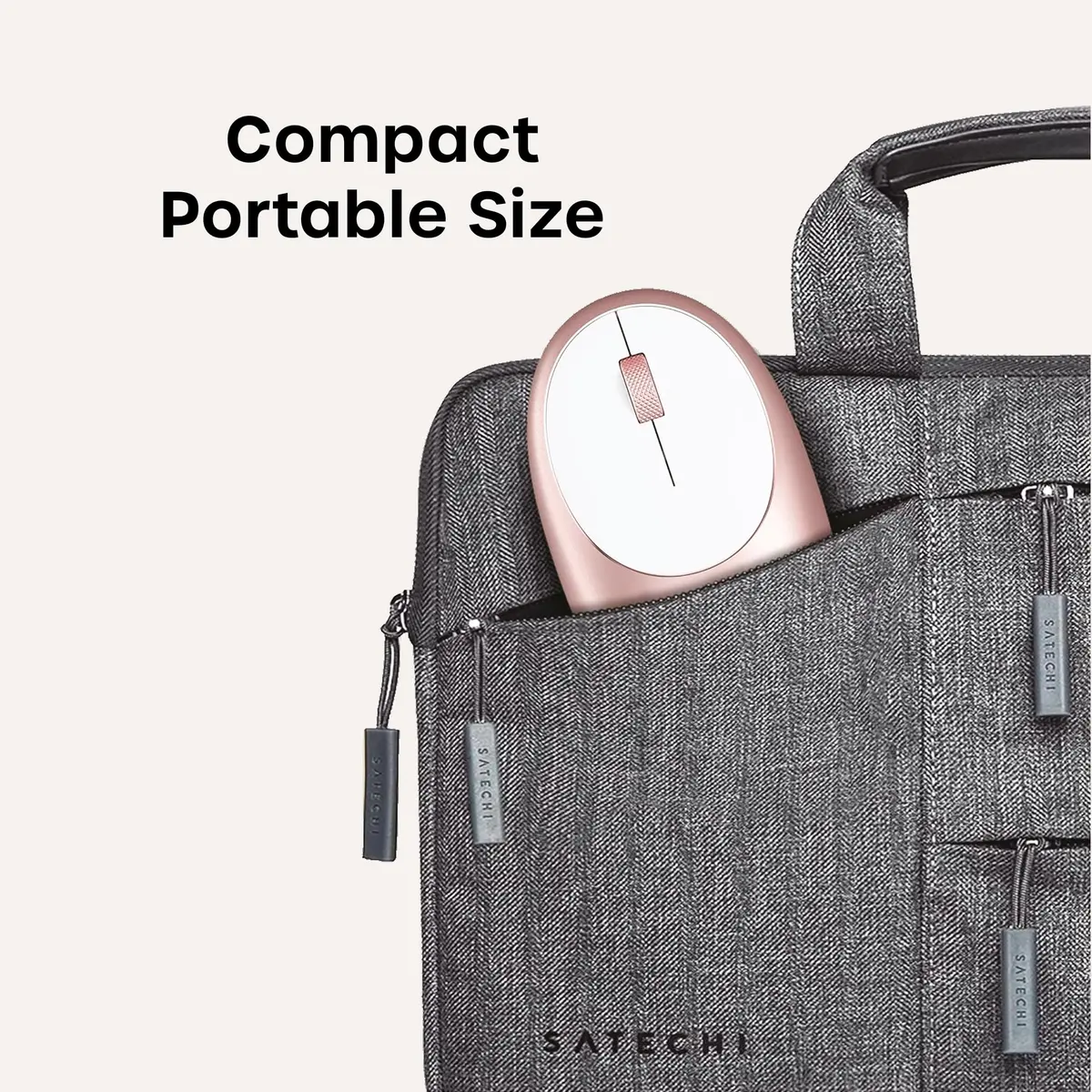 Satechi M1 Wireless Bluetooth Mouse, USB-C Rechargeable, Compact, Rose Gold | 1200 DPI Optical Tracking - view 5