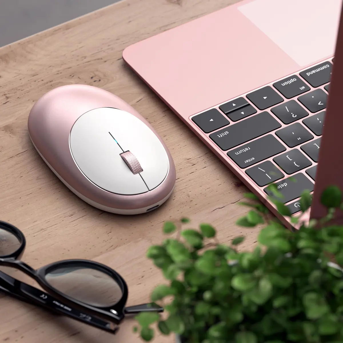 Satechi M1 Wireless Bluetooth Mouse, USB-C Rechargeable, Compact, Rose Gold | 1200 DPI Optical Tracking - view 7