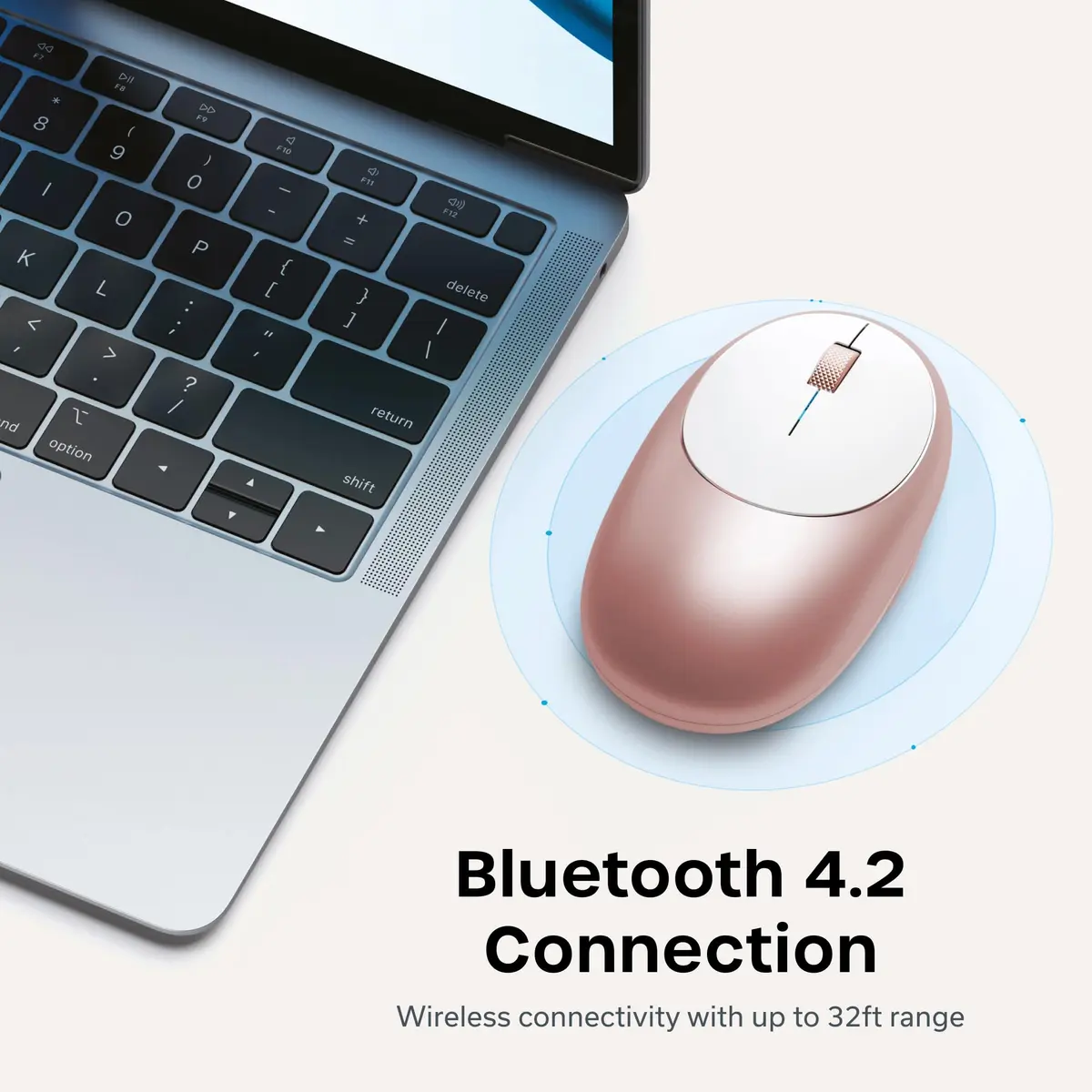 Satechi M1 Wireless Bluetooth Mouse, USB-C Rechargeable, Compact, Rose Gold | 1200 DPI Optical Tracking - view 2